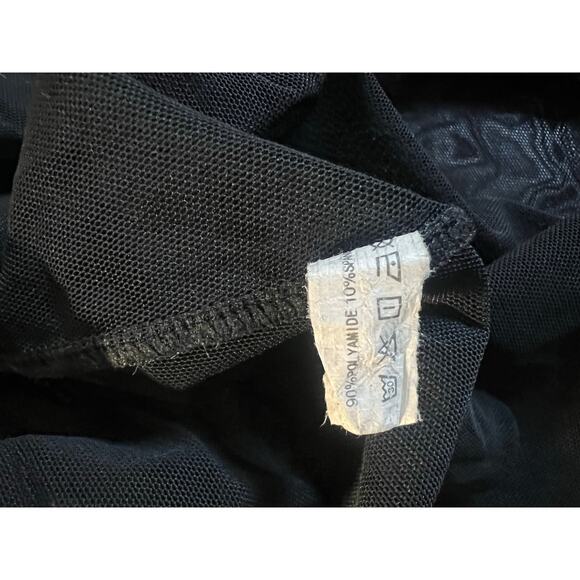 Vintage Q Girl Black Semi Sheer Slip With Floral Embroidery And A Small Slip XXL - Picture 3 of 4